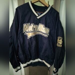STARTER Notre Dame Navy and Gold Windbreaker Jacket